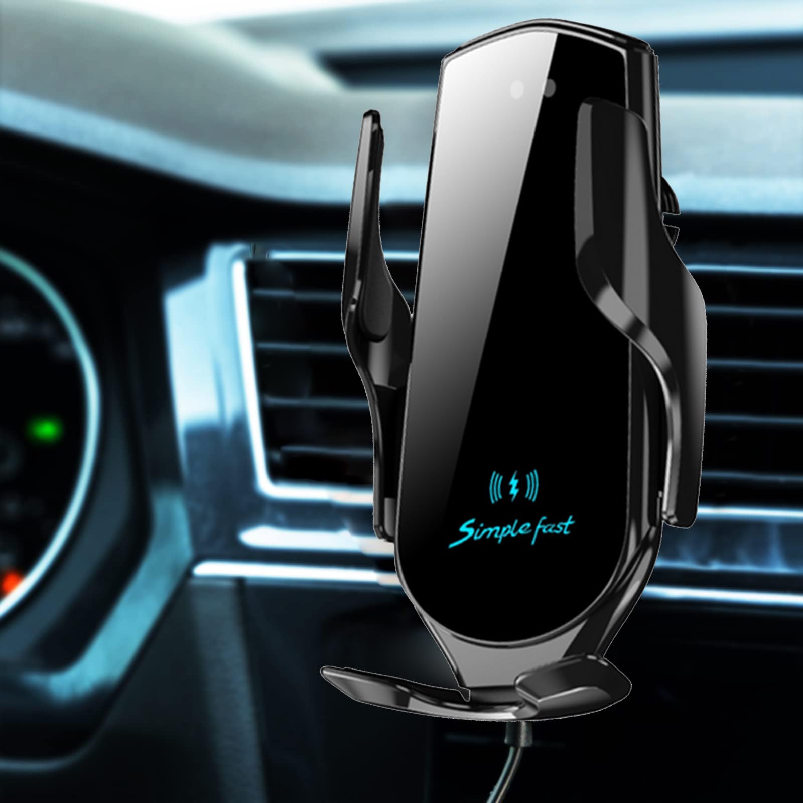 Wireless Car Charger, 15W Fast Charging Auto-Clamping Auto-Clamping Car Air Vent Phone, Holder Mount for iPhone 14/13/13 Pro/12 pro/12/11/X/8, Galaxy S22/S21/S20
