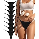 oshkang Cotton G-String Thongs for Women Underwear Breathable Stretch Low Rise Panties T-back Sexy Ladies 8 Pack