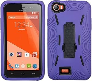 Premium Rugged Heavy Duty Drop Proof Case With Kickstand For BLU Dash M (D030U) -PURPLE