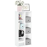 Furinno 7-Cube Reversible Open Shelf, White 11048WH