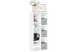 Furinno 7-Cube Reversible Open Shelf, White 11048WH