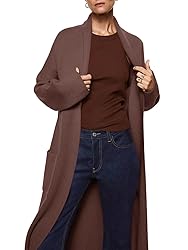 Womens Long Sleeve Maxi Cardigan Open Front