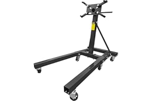 CuisinSmart Engine Stand, 2000LBS Engine Lift Stand with 4 Adjustable Arms and 360 Degree Rotating Head, Heavy Duty Steel Motor Stand with 6 Casters, Iron Metal Jack for Auto Truck Motor Repair