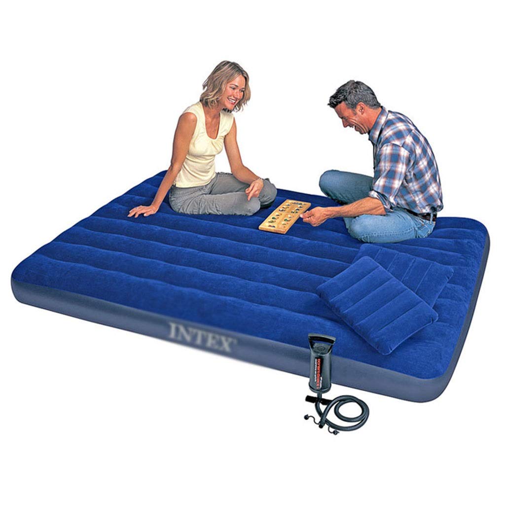 B07phs5wkd ブルーダブルインフレータブルベッドエアベッドセットエアマットレスハンドポンプ枕付き屋外ベッド積載量140kg屋外トラベルマットレス 22 3 Cm エアーマットエアーベッド 寝袋ベッドマット X Cm Blue X X 3 152 Blue X Size Color 152 22 エアー