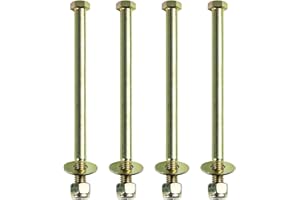 Metalsuberg 1/2" x 8" Hex Head Bolt by Color Galvanization with Nylon Lock nut and Large Size Washer Assortment Kit,Alloy Steel,Grade 5.(4pcs Pack)