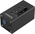 ORICO 4 Port Aluminum USB 3.0 HUB with 12V2.5A Power Adapter and 3.3Ft. USB3.0 Date Cable - Black(A3H4)