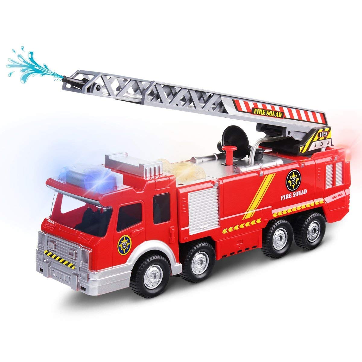 fire truck shooting water