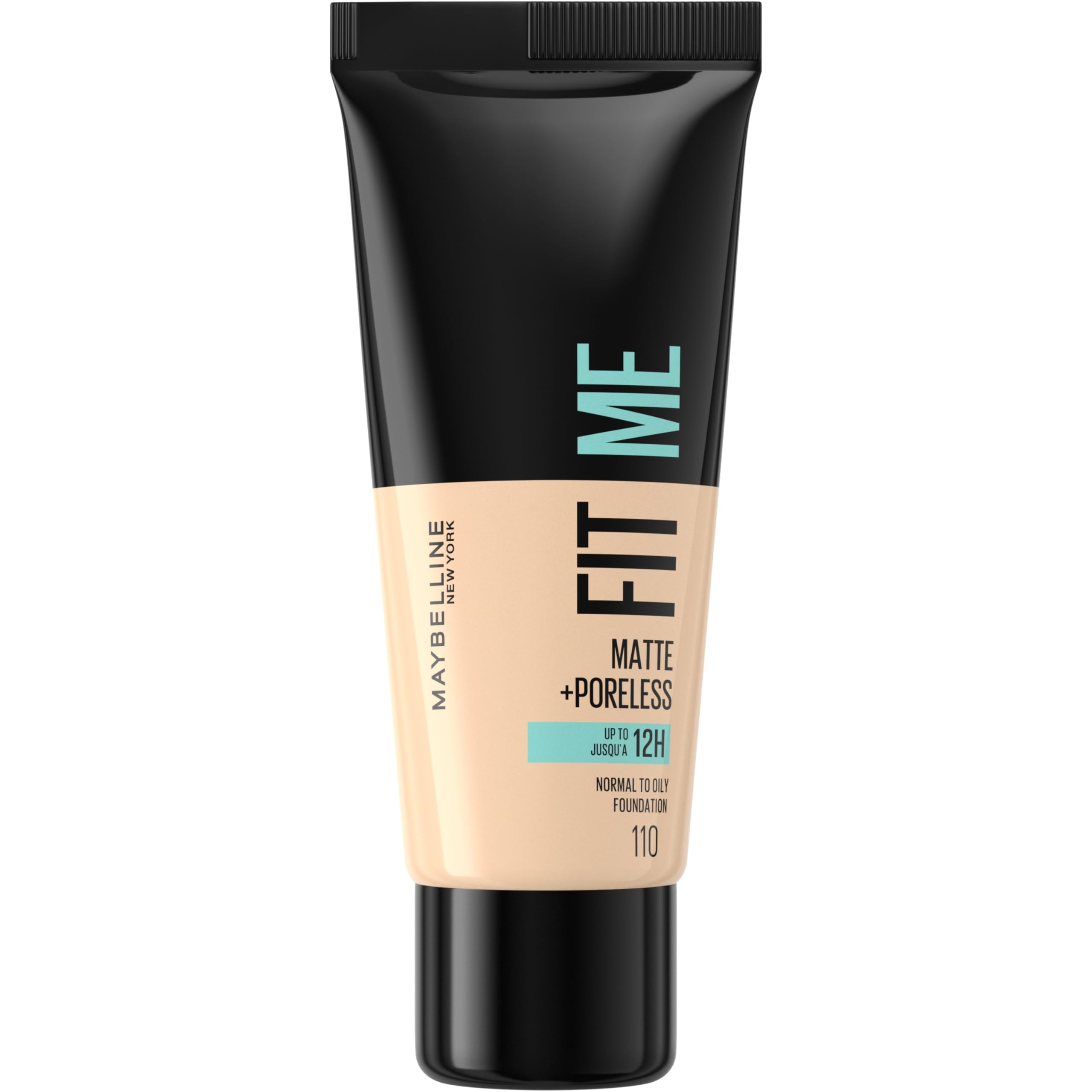 Maybelline Fit Me Foundation, Lightweight Medium Coverage, Blendable With a Matte and Poreless Natural Finish, For Normal to Oily Skin, Shade: 110 Porcelain, 30ml — image 1