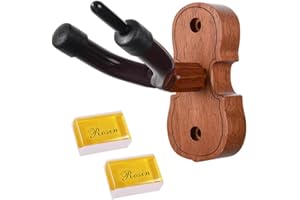 VSHINIC Violin Wall Hanger,Wooden Violin Wall Mount Hook,Wall Mount Violin Hangers,Violin Viola holder with Bow Hook for Home & Studio