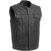 First Mfg Co - Downside - Men's Motorcycle Biker Riding Leather Vest