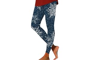 Women Christmas Outfit 3X Leggings for Women Plus Size Winter Ladies Snowflake Atmosphere Christmas Printed Leggings Hip 3/4