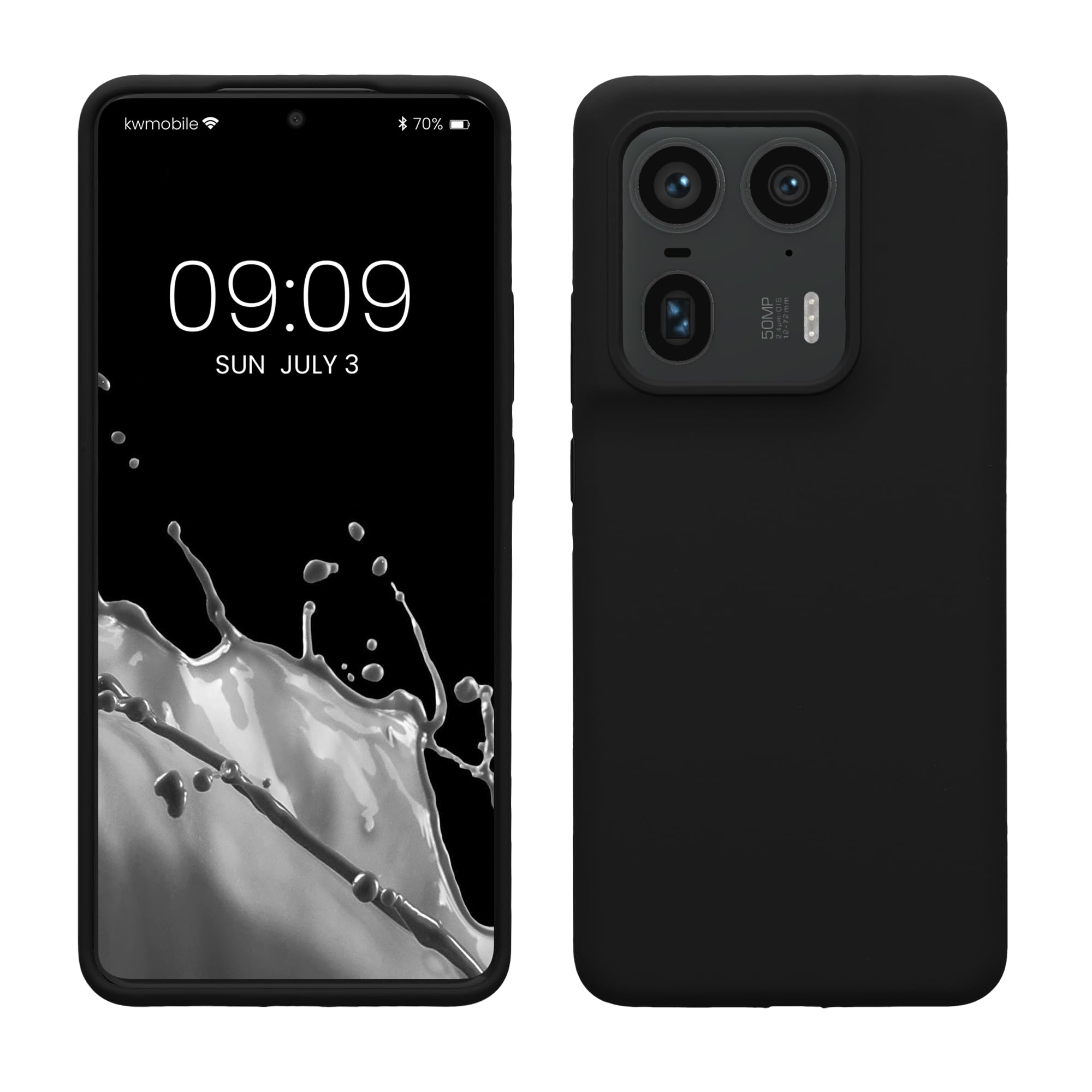 kwmobile Case for Motorola Edge 50 Ultra Case - Soft Cover - Shockproof Silicone - Wireless Charging Black — image 1