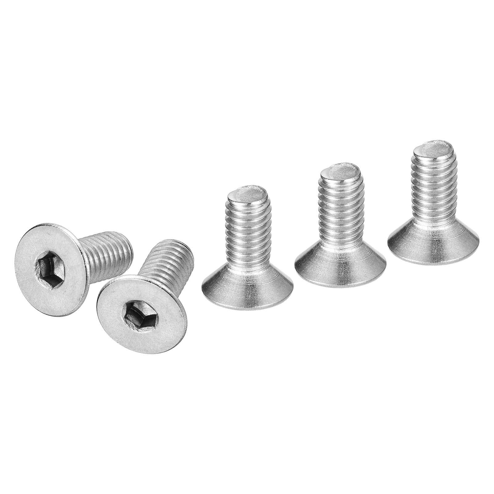 DTGN M5-0.8 x 12mm Flat Head Socket Cap Screws, 50 Pack 304 Stainless Steel Hex Socket Flat Head Screws, Full Thread, Countersunk Bolts — image 1