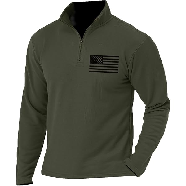 ALLNTRENDS Adult Zip Collar Sweatshirt USA Flag Embroidered US Top