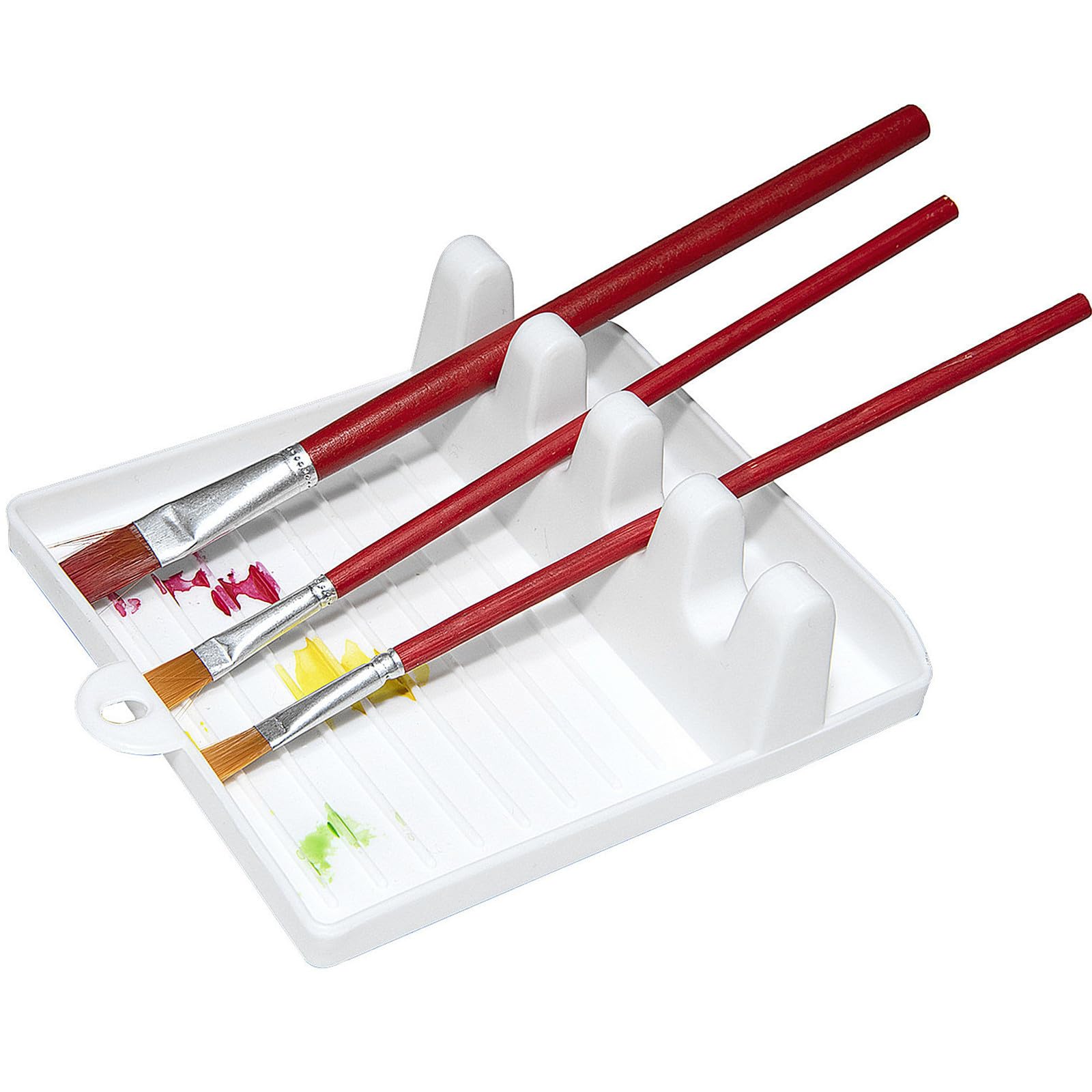 Photo 1 of RAYYXP Paint Brush Holder with 4 Slots Desk Brush Rest Water Coloring Brush Organizer Display Stand for Watercolor Acrylic Oil Painting Brushes Storage