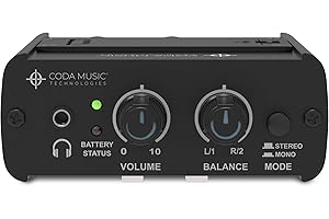 Personal in-Ear Monitor System Amplifier, IEM Monitoring with Mono & Stereo Panning - Sturdy All-Metal Housing with Belt Clip - by Coda Music Technologies