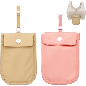Ewudjou 2 Bra Wallets Women Travel, Under Clothes Travel Pouch Anti Theft, Hidden Security Pouch for Daily Commute and Festiv