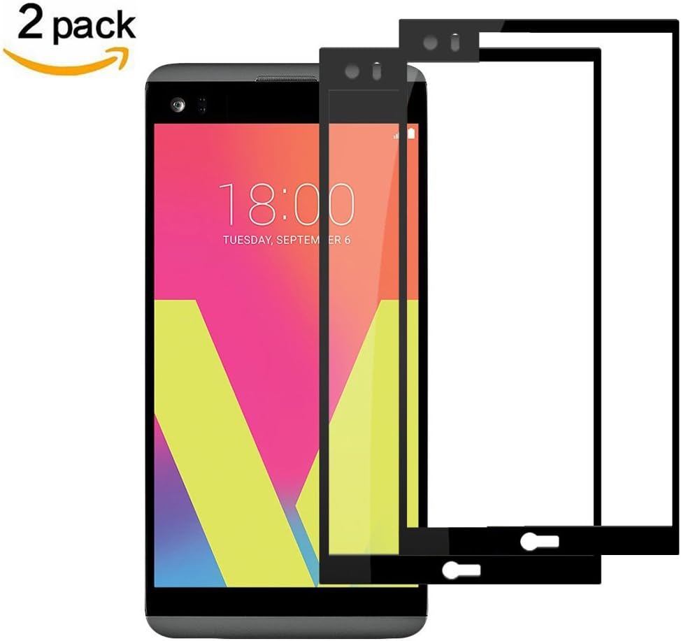 LG V20 Screen Protector ANVIEWER Anti-Glare & Anti-Scratch Resisant Anti-Fingerprint Tempered Glass Premium Touch Screen Protector for LG V20 [2 Pack] (LG V20 Glass Full)