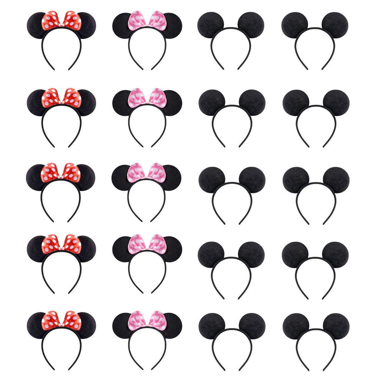 NEWTGAN 20 PCS Mouse Ears for Birthday Party Theme Park Costume Play Celebration for Boys and Girls … : Beauty