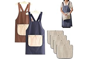 Apron with Towel Attached and Pockets for Women Men, 2026 Waterproof Cross Back Aprons Adjustable with 2/4 Replace Towels