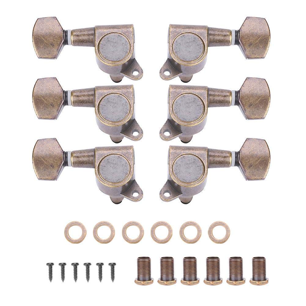 Guitar Tuning Pegs Copper-zinc Alloy Machine Heads Knobs Guitar String Tuning Pegs Tuning Keys for Acoustic or Electric Guitar(3L3R)