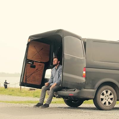 JUTTAUTO T5 Rear Barn Door Awning Cover Oxford Waterproof 180x113cm Black