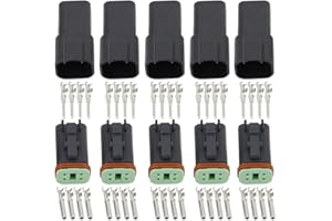 CNLW Black 5 Sets 4 Pin DJ3041Y-1.6-11/21 Connectors DT04-4P,DT06-4S Automobile Waterproof Wire Electrical Connector Plug