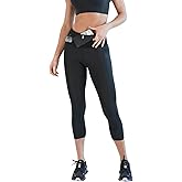 Women's Air Crop Legging Yoga Pants Breathable High-Waisted Workout Leggings with Running Belt Pockets Athletic