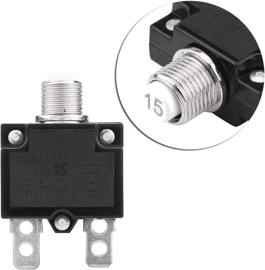 Thermal Circuit Breakers, Thermal Overload Protector AC 125/250V Push