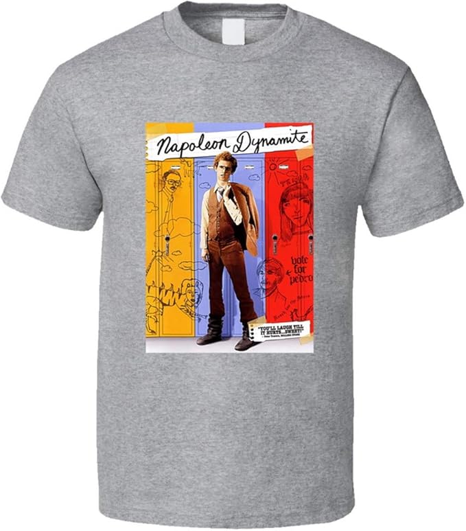 Napoleon Dynamite Tee Cool Movie Fan T Shirt Grey: Amazon.co.uk: Clothing