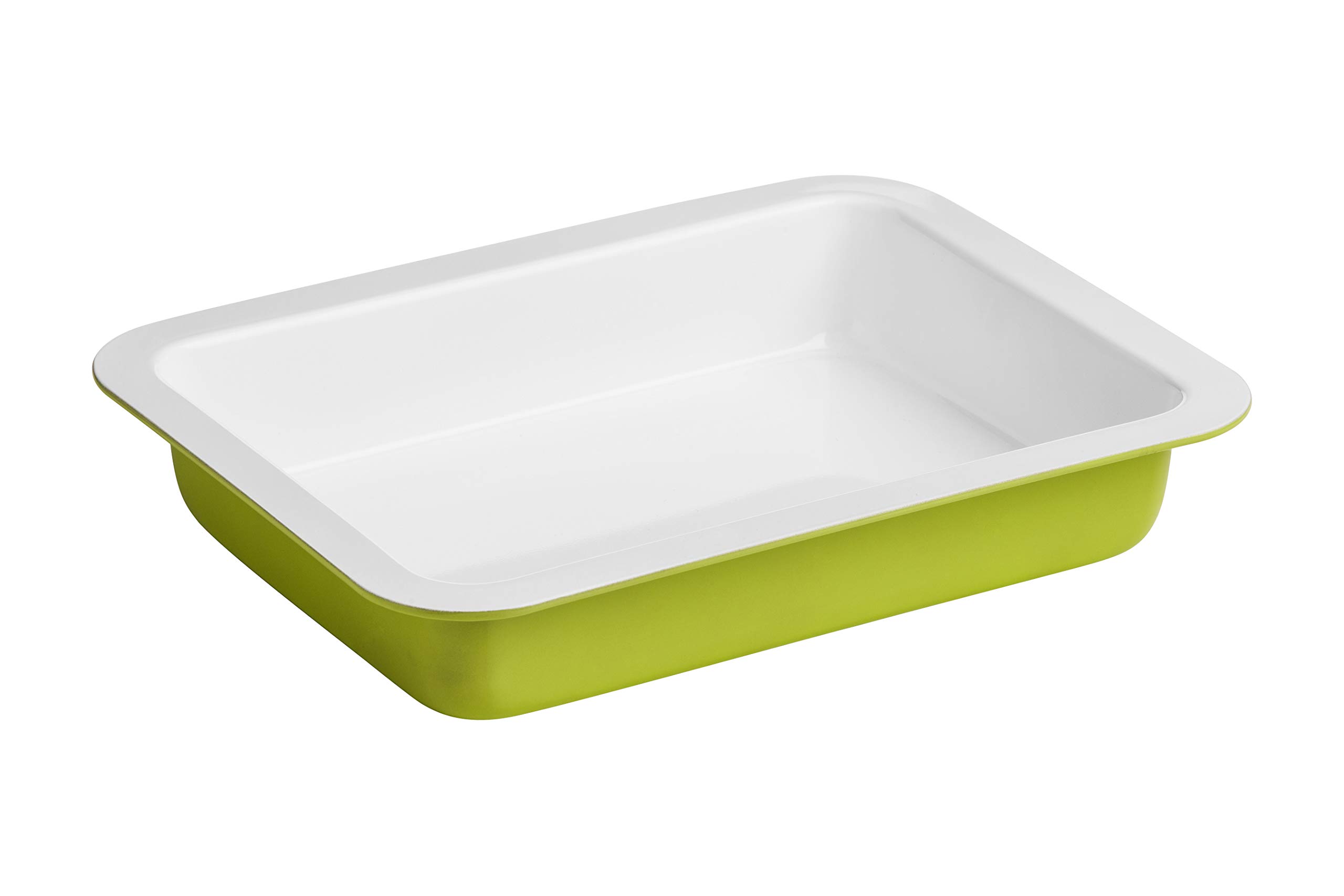 Premier Housewares Ecocook Roasting Dish, Lime Green/White