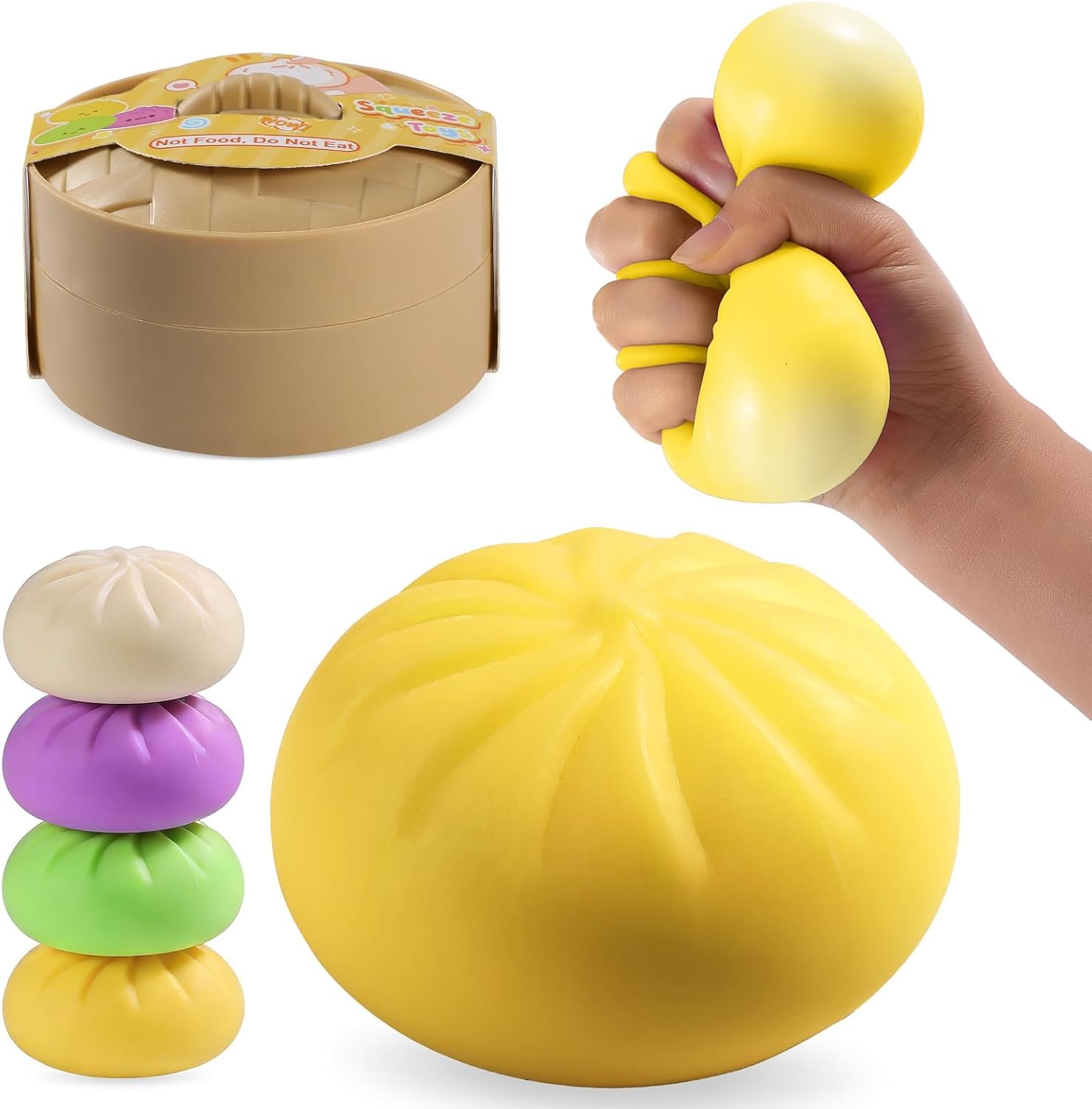 Dumpling Toy,Dumpling Squishy Stress Ball Sensory Relief Ball Toy for Kids Boys Girls Age 6+