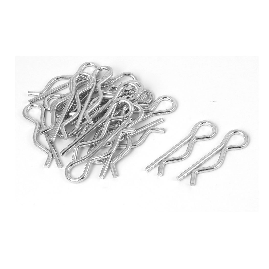 Sourcingmap a16041400ux0859 2.5mm Thickness Hair Hitch Clip Spring Cotter Tractor R Pins 20 Pcs, Silver Tone, Set of 20 Pieces