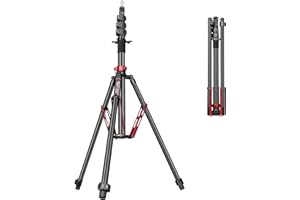 FreeSea Light Stand Photography - 1.4in Oversized Tubes Heavy Duty Stand, Aluminum Alloy Construction, 106in Tall Tripod with Flip-Lock & Gas Spring, Holds Softboxes/Ring Lights up to 8KG