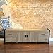 Walker Edison Industrial Modern Wood Universal Stand with Cabinet Doors for TV's up to 80