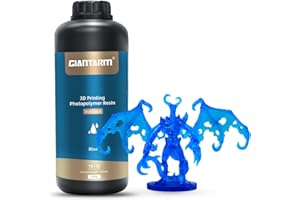 GIANTARM 3D Printer Resin, 405nm Fast Curing Resin 1KG, High Precision & Low Shrinkage Resin for LCD/DLP 3D Printing (Blue)