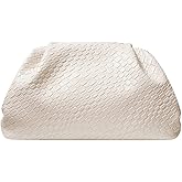 QWINEE Women's Woven Evening Bag Dumpling Clutch Purse No Strap Handbags Elegant Faux PU Leather Clutch Bag | Woven, No Strap, Elegant, Faux PU Leather