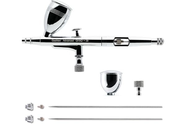 Gaahleri Airbrush Kit,Gun Dual-Action Gravity 1/2 & 1/4 oz Fluid Cup,0.35 0.5 mm Needle,Cost-Effective Air Brush Set Makeup N