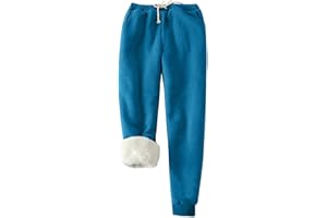 YAFINMO Women's Winter Warm Athletic Sweatpants Baggy Thick Warm Sherpa Lined Joggers Plus Size Thermal Cashmere Fleece Pants