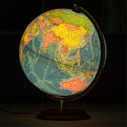 Amazon 詳細な世界地図とledナイトライトとの永久的な贈り物で美しく点灯している 地球儀 文房具 オフィス用品