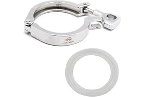 QiiMii Stainless Steel 304 Single Pin Heavy Duty Tri Clamp with Wing Nut for Ferrule TC 2.5" with 1 pc Silicone Gasket