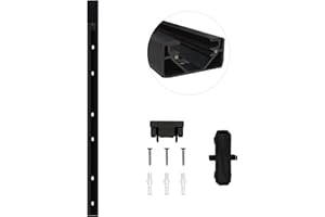 Yuemegou J&L Type Black Track Lighting Rails 2-Wire J&L Track Rail 3.26 feet Single Circuit 110V of Flame Retardant Special PVC Also Strength Guarantee with Wall Anchors (Black Track Rail 3.28ft)