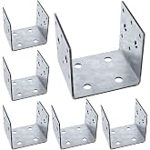 CNQLIS 6 PCS Heavy Duty Shelf Post Base Fit 4" x 4" Post Anchor Connectors | Deck Framing Joist Hanger Bracket Support, Inner Size 3-1/2", 11 Gauge(1/8") Thick