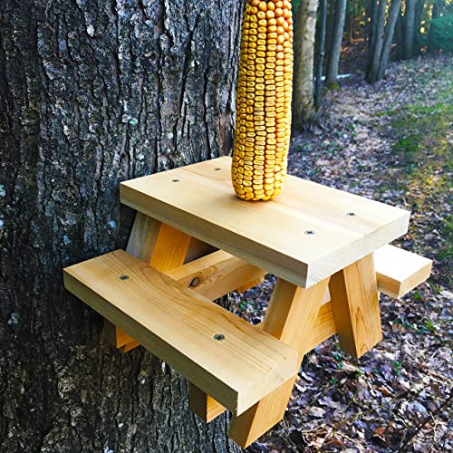 Large Squirrel Picnic Table Feeder Cedar Squirrel Feeders for Outside
