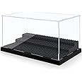 Homikidy Display Case for Minifigure Action Figures Blocks, Removable Acrylic Display Box Storage for Collection Bricks Block