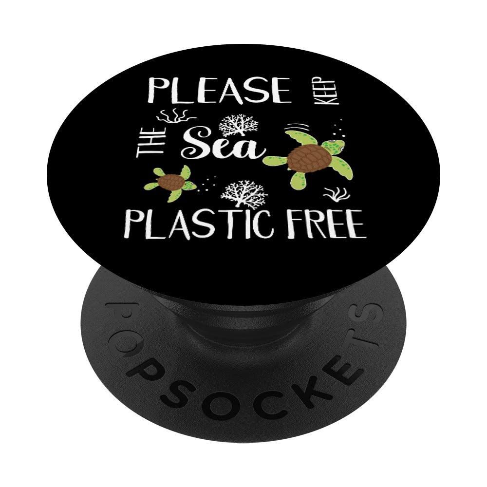 Please Keep The Sea Plastic Free Sea Turtles PopSockets PopGrip: Swappable Grip for Phones & Tablets