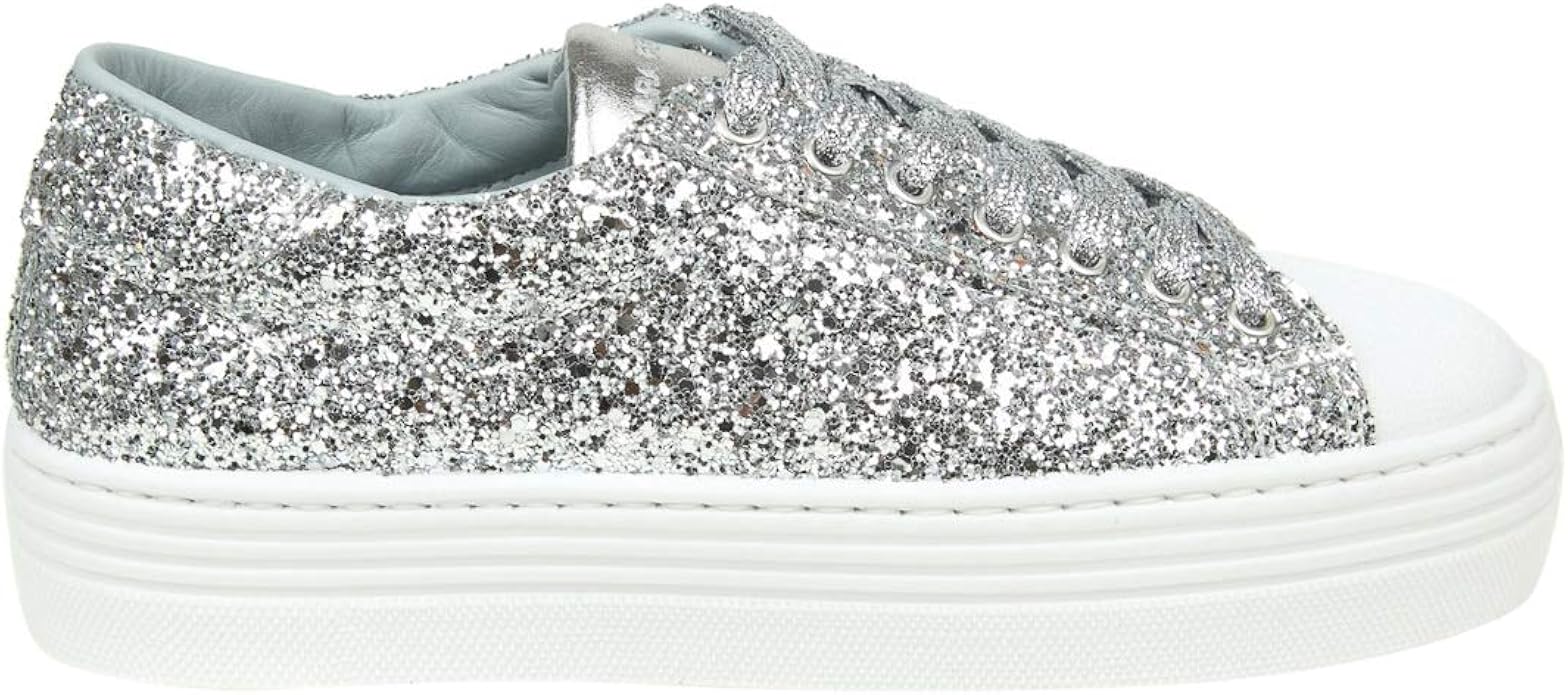 silver glitter gym shoes