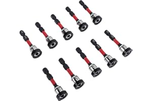 YDuupxe 10Pcs Magnetic Drywall Screw Bit Setter PH2 Adjustable Depth Bit with Removable Aluminum Collar for Drywall Woodworki