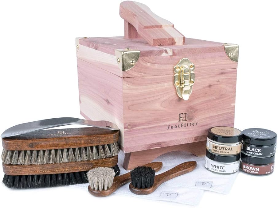 FootFitter Classic Shoe Shine Valet Box Set Quality Shoe