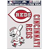 MLB Cincinnati Reds Decal Multi Use Fan 3 Pack, Team Colors, One Size